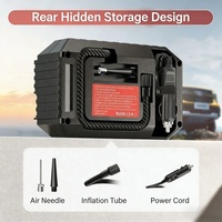 Nouveau compresseur d'air portable 12V filaire pour voiture avec manomètre numérique, moniteur de pression des pneus, arrêt automatique, ABS d'urgence