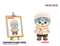 Peluche personnalisée, jouet en peluche doux, poupée en tricot rose avec chapeau, pour cadeau promotionnel, peluche personnalisée