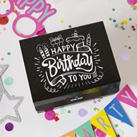 Boîte cadeau personnalisée surprise avec kit de confettis explosifs (noir premium) - Blague d'anniversaire pour boîte en carton