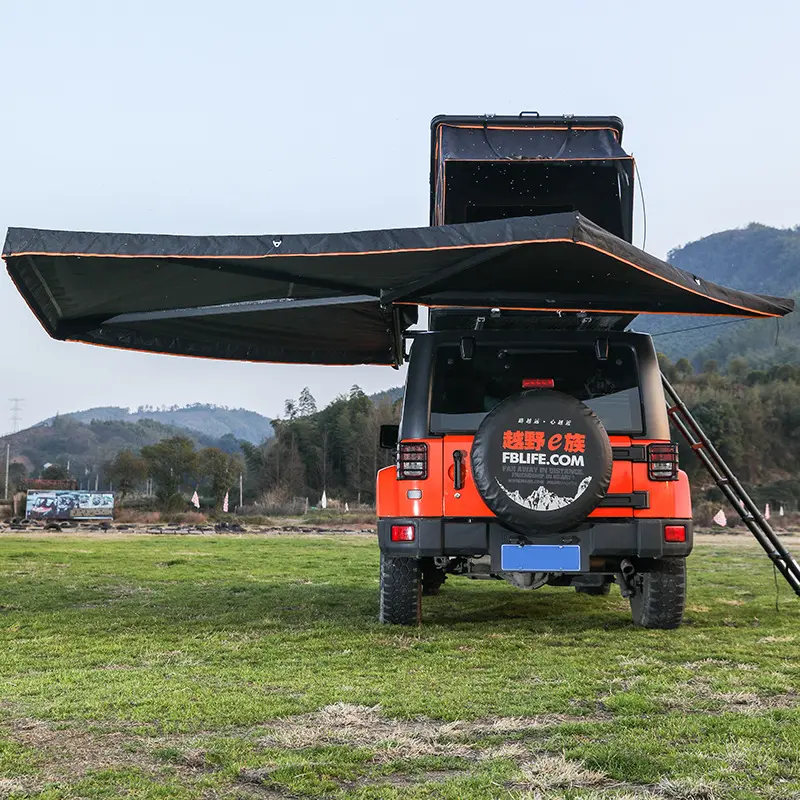 DrunkenXp 3-4 Personen 142 cm breiter Aluminiumlegierung SUV Gelände-Dachzelt Dreieck-Typ Überland-Auto-Dachzelt