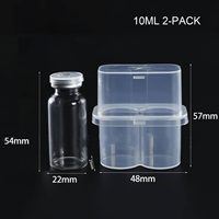 Boîte de rangement transparente pour flacons de 10 ml (2 pièces) – Organisateur et conteneur de protection pour peptides