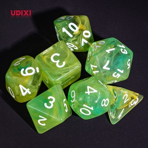 Udixi Biểu Tượng Tùy Chỉnh Hai Màu Swirl Mờ Đa Diện Xúc Xắc Đặt Dungeons & Dragons RPG Acrylic Trò Chơi Xúc Xắc - Product Image 1