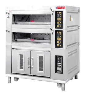 Commercial Bakery Electric Deck Oven 3 Decks 6 Trays 400*600 Mm Stainless Steel Surface