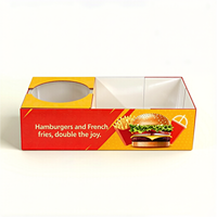 Caja para Hamburguesas Multifuncional de Cartón Ecológico con Personalización de Fábrica, Laminación Mate, para Bebidas y Papas Fritas