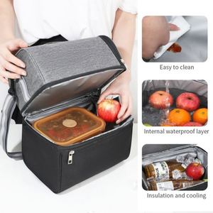 Camping Cooler Worksite Lunchbox Soft Shell Lunch Bag for Construction Sites Work and Everyday Use With Adjustable Strap Black - Product Image 4