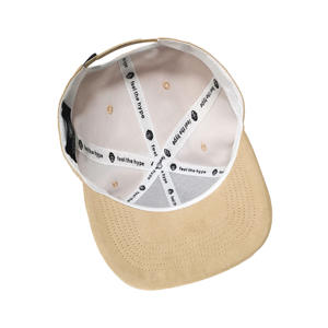 6 Panel Wildleder Strukturierte Baseball mützen Benutzer definierte 3D-Stickerei Logo Seite Flache Stickerei Logo Riemen Inside Small <span class=keywords><strong>Tags</strong></span> Neben Schnalle - Product Image 4