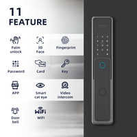 Cerradura Inteligente UIELOCK QA20 con Seguridad Tuya APP, Cerraduras Eléctricas Digitales Automáticas con Reconocimiento Facial 3D, Palma y Venas, Cámara HD Integrada y Llaves