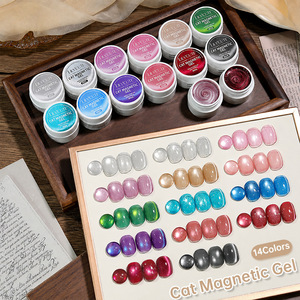 Gel de uñas efecto ojo de gato cristalino brillante Ice Clear Burst, con cuentas de vidrio magnéticas, removible con acetona, para decoración de uñas. - Product Image 3