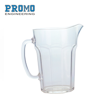 Pichet à eau transparent en plastique écologique personnalisé avec poignée, logo OEM/ODM