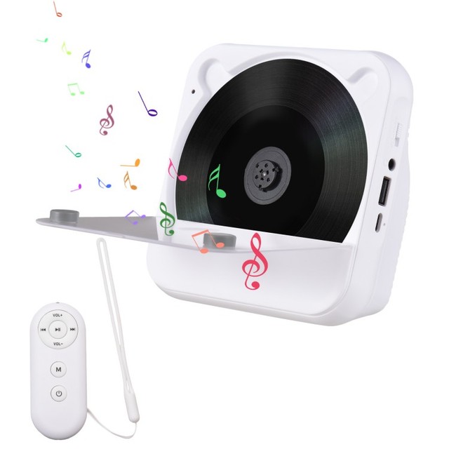 CD Player with Remote Control BT Portable Desktop CD Player for Home LED Screen Display Built-in HiFi Stereo Sound Speakers FM R
