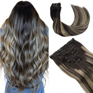 Extensions de cheveux à clipser en gros, vierges Remy russes, cuticules alignées, provenant d'un seul donneur - Product Image 2