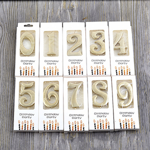 Nouvelles décorations de fête pour bébés filles et garçons : bougies numériques à paillettes, bougies d'anniversaire en forme de chiffres, décorations de gâteau, bougies artistiques - Product Image 1