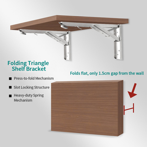 Soporte Plegable para Estante, Soporte Triangular Plegable para Montaje en Pared, Ahorro de Espacio con 1.5 cm de Separación, Herrajes para Muebles para <span class=keywords><strong>Restauración</strong></span> de Muebles - Product Image 6