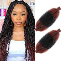8 paquets d'extensions de tresses afro torsadées souples de 24 pouces, fausses locks pré-séparées effet vieilli, trame simple, fibre basse température