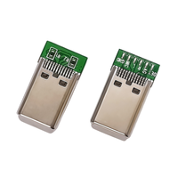 Conector Macho USB Tipo C de 24 Pines, Edición Personalizada de Audio, Montaje en PCB SMD DIP, Puerto de Audio USB-C de Acero Inoxidable de 3A