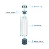Venta al por mayor de tubos de vidrio de 3 ml con gotero, sello y superficie para pegatinas, adecuados para plumas de inyección