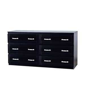 Modern Black Wood Side <b>Cabinet</b> with 6 Drawers Metal Handles Adjustable Height Storage Organizer for Hotel Living Room Bedroom - Product Image 4