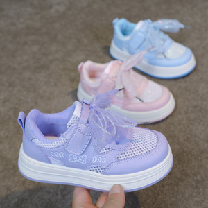 Nouvelles baskets basses d'été pour filles, respirantes, décontractées, à motif nœud, à enfiler, pour les jeunes élèves du primaire - Product Image 2