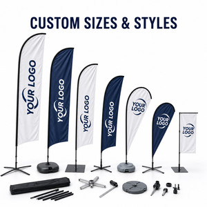 Custom Logo Outdoor Feather Flag Teardrop Banner Flying Beach Flag for Advertising Event Trade Show Grand Opening Sturdy Base - Product Image 3