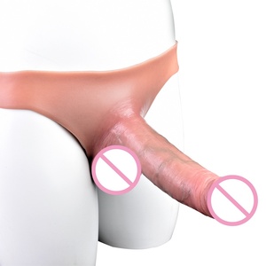 Wholesale Hollow Penis Pants Wearable Penis Sleeve Silicone Soft Male Enlargement Extension Realistic Penis Sleeve Adult Sex <b>Toy</b> - Product Image 1