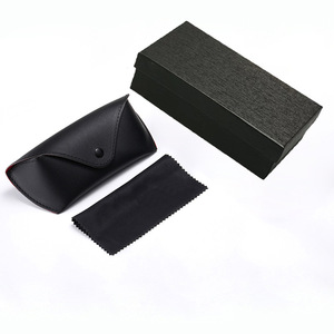 PU hộp kính mát trường hợp Set Cổ Kính mắt trường hợp & Túi biểu tượng tùy chỉnh sang trọng phổ biến kính đen bao bì - Product Image 5