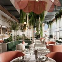 Ensemble de mobilier de restaurant moderne et luxueux en métal et acier, canapé banquette, chaises en cuir PU, pour café, bar, salle à manger extérieure