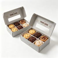 Boîte d'emballage personnalisable en papier recyclable de qualité alimentaire, bon marché, en gros, pour beignets, chocolats, biscuits, pains, snacks et desserts