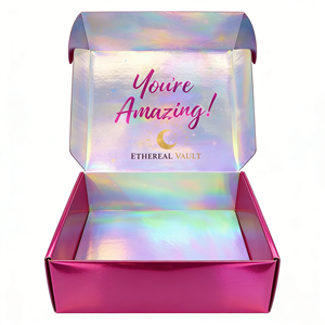 Caja de Embalaje Cosmético de Cartón Corrugado Reciclable Personalizada Premium, Caja de Envío con Efecto Holográfico Láser, Impresión a Cuatro Colores, Set de Belleza - Product Image 2