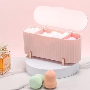 Contenedor para Hisopos con 3 Compartimentos Separados, Dispensador de Hisopos de Algodón, Caja de Almacenamiento para Bolas de Algodón, Organizador de Baño - Product Image 2