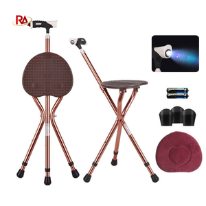 <span class=keywords><strong>Canne</strong></span> pliante en alliage d'aluminium avec siège, <span class=keywords><strong>canne</strong></span> de marche légère et réglable avec LED, poignée confort améliorée - Product Image 3