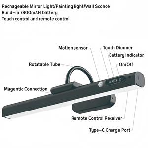 Dimmable Cordless Picture <strong>Light</strong> with Controller Rechargeable Mirror <strong>Light</strong> <strong>Wall</strong> Sconce for <strong>Wall</strong> Pictures Gallery <strong>Artwork</strong> Painting - Product Image 2