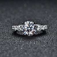 Ata GEM 1.0ct Moissanite diamant bague de fiançailles de mariage pour mariée 100% 925 Sterling argent Solitaire bagues femmes bijoux fins