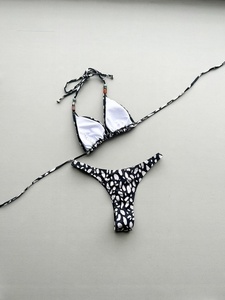 Sexy Bikini <span class=keywords><strong>Nero</strong></span> Leopardato in Chiffon 2026 da Donna con Perle, <span class=keywords><strong>Reggiseno</strong></span> Push-up e Perizoma con Imbottitura, <span class=keywords><strong>Costume</strong></span> da Bagno Estivo per Vacanze - Product Image 3
