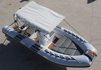 Hovercraft à coque en fibre de verre Qingdao Haohai pour passagers, canoë, bateau pneumatique avec logo personnalisé