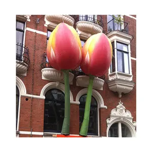 2022 Hot sale giant inflatable tulip, LED inflatable stand flower for stage decoration