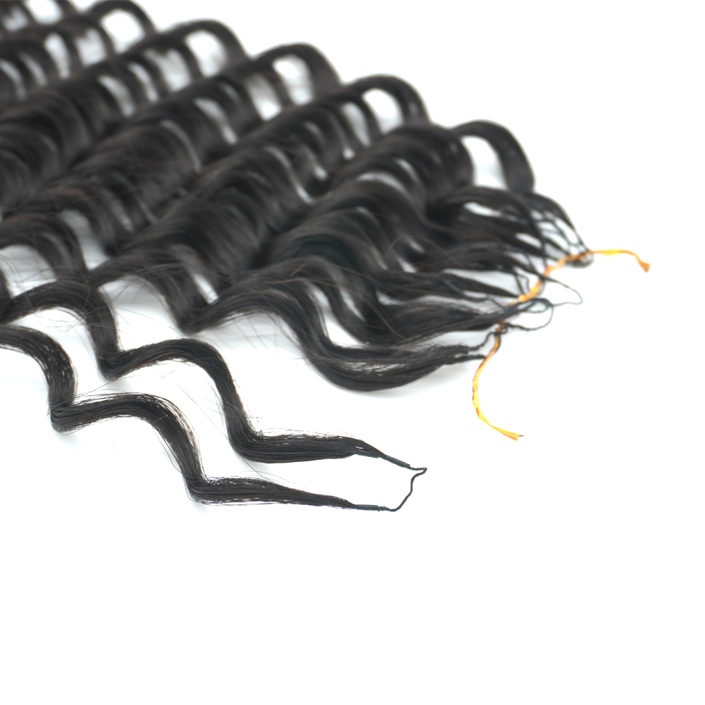 [KAMA] Human Feather Crochet Hair Extensions Deep Wave Human Hair No Tip Feather Human Hair Crochet Braids Detail Section 6
