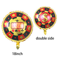 Premium Casino-Themen Folienballons Poker-Bedruckte Party-Dekorationen Set für Las Vegas Spieleabend-Feier