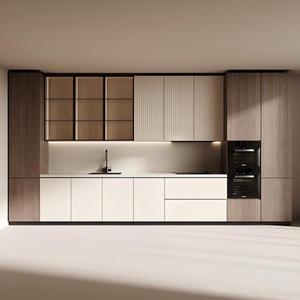 Mobili da <span class=keywords><strong>Cucina</strong></span> Moderni Economici in Legno di Bassa Qualità, Pensili e Base per <span class=keywords><strong>Cucina</strong></span> con Frigorifero - Product Image 1
