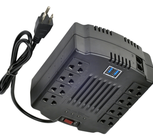 Đen chúng tôi loại Relay Loại <span class=keywords><strong>AC</strong></span> tự động điện áp ổn định với 8 cửa hàng phổ ổ cắm 300/500W với <span class=keywords><strong>USB</strong></span> - Product Image 6