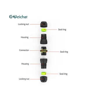 EW-M20 2/3/4/5/6Poles 2 Pin Led Connector Wire To Wire M20 Cable Adapter Connectors Led Garden Light Ip68 Waterproof Connector