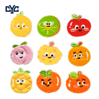 Parches de Frutas de Dibujos Animados Personalizados de Fábrica, Adorables y Esponjosos, Parche de Frutas Kawaii de Limón y Naranja de Chenilla