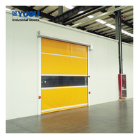Puerta Rápida Enrollable de PVC Azul Flexible para Cuartos Limpios Industriales