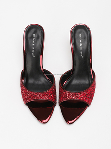 4302A-72 sandali personalizzati pantofole scarpe Sexy affascinante rosso lucido <span class=keywords><strong>tacchi</strong></span> alti da donna Open Toe sandalo estivo con tacco sottile per le donne - Product Image 2