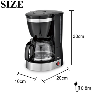 Cafetière électrique à goutte Sonifer SF-3565, 800 W, automatique, 1,25 litre, <span class=keywords><strong>10</strong></span> tasses, fonction anti-goutte - Product Image 5