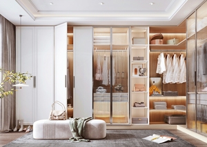 Tocador de muebles de un dormitorio con Vestidor más de moda de 2025 con tocador de escritorio que incluye Luz de espejo para maquillaje
