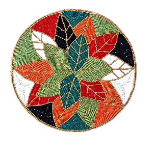 Handmade Rectangle Glass Bead <b>Mosaic</b> Art Decorative Flower Pattern Tablemat by Sami Handicrafts - Product Image 1