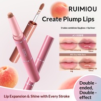 [Ruimio] Gloss à lèvres repulpant double embout, effet lèvres pulpeuses, crayon à lèvres, blanchissant, anti-transfert, nacré