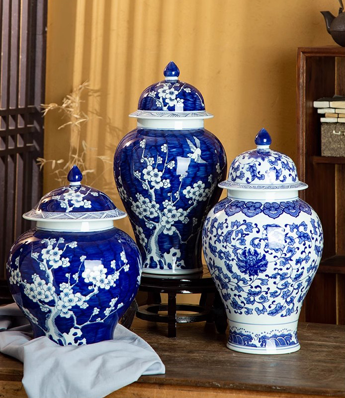 BIVVI Vaso da fiori esagonale in porcellana blu e bianco Jingdezhen vaso da giardino per casa motivo orchidea disegnato a mano vaso con foro di drenaggio per piante da giardinaggio per interni