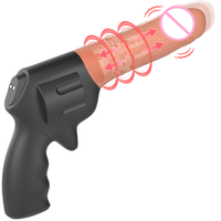 Meistverkaufter Silikon-Riesendildo Pistolenförmiger Automatisch Einziehbarer Kugelkanonen-Massagevibrator Masturbator Erotikspielzeug für Erwachsene