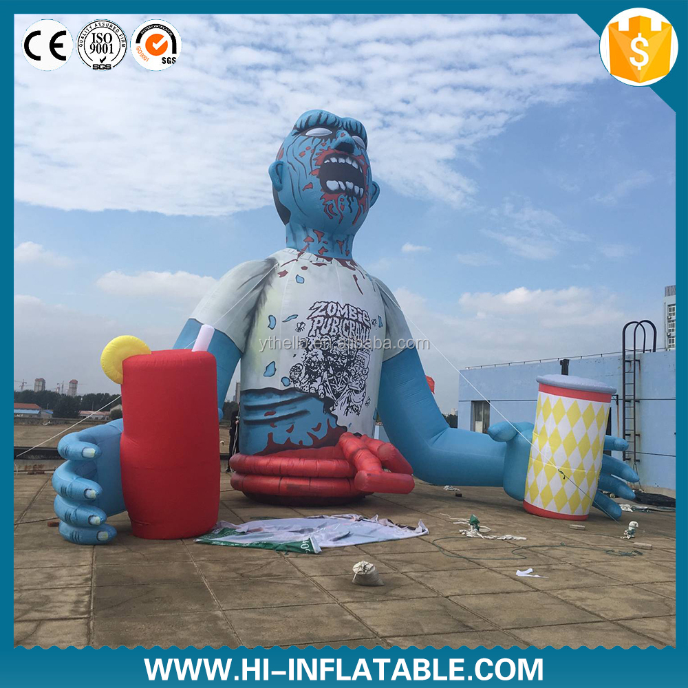 Customize halloween decoration inflatable giant Zombie terror model blooding horrible Inflatable Zombie model